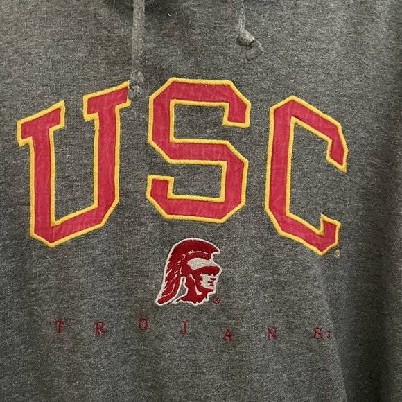 Vintage USC Trojans Hoodie Gray XL Embroidered Sweatshirt *READ* Unisex Adults - Picture 2 of 14
